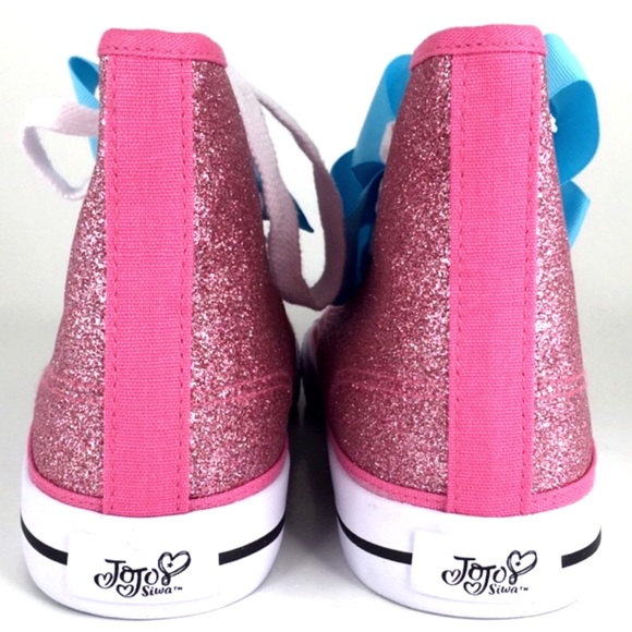 Jojo Siwa Pink Glitter Hi Top Sneakers - Picture 10 of 14